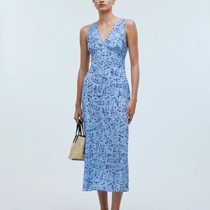 Madewell Blue Floral Midi Dress